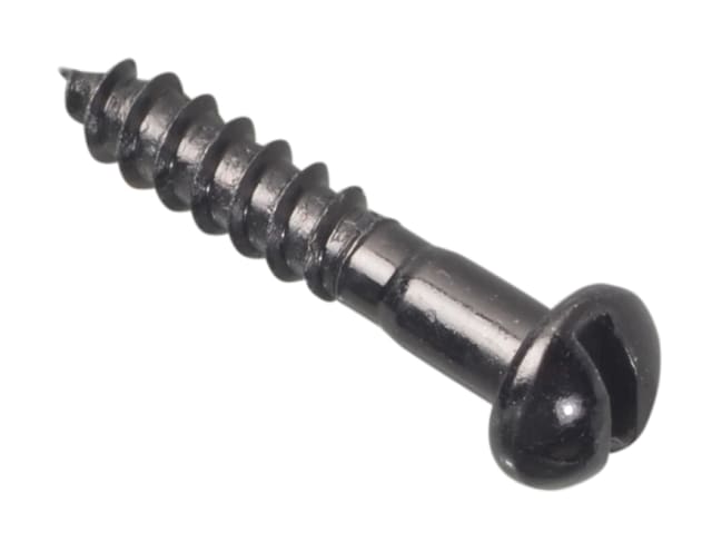 Wood Screw Slotted Round Head ST Black Japanned
