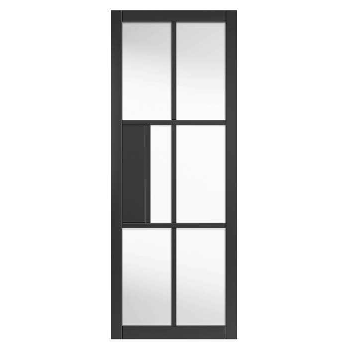 Civic Black Clear Glass Internal Door