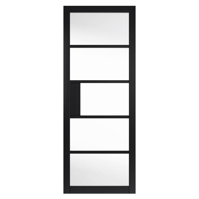 Metro Black Clear Glass Internal Door