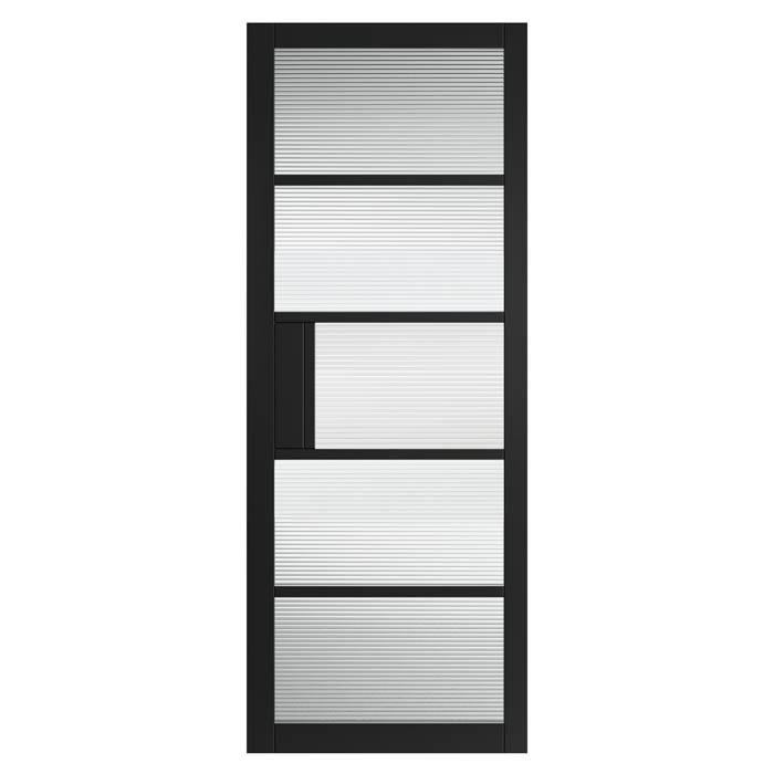 Metro Black Reeded Glass Internal Door