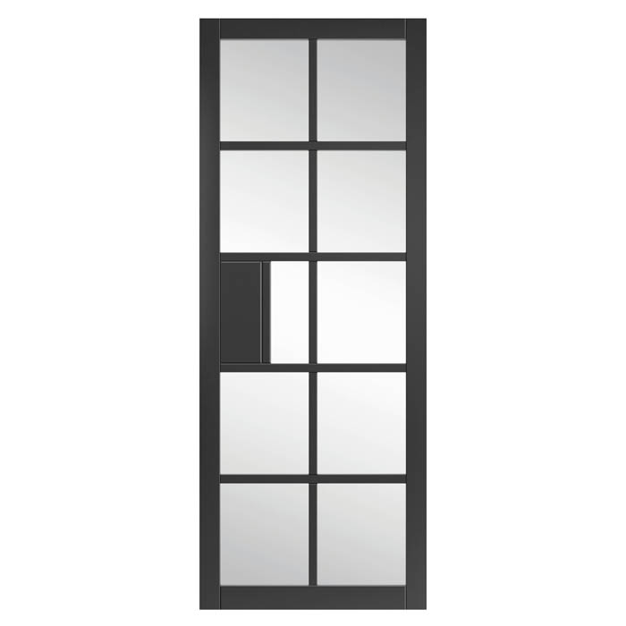 Plaza Black Clear Glass Internal Door